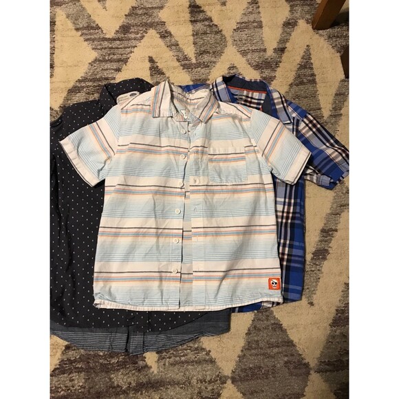 Old Navy Boys Short Sleeve Button Up Collared Shirts Size Medium 8 - Picture 8 of 8
